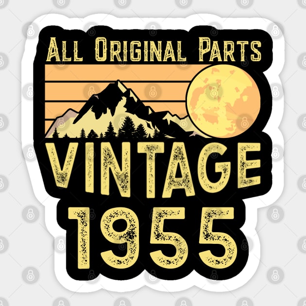 Retro 66th birthday ideas born in 1955 Sticker by teeshirtmarket
